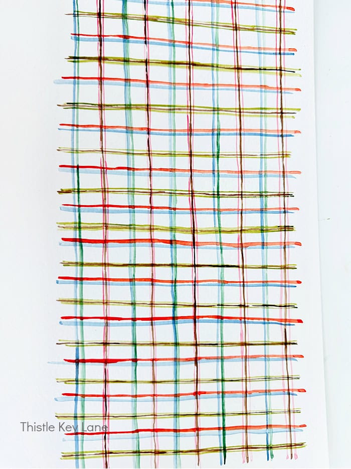 Plaid pattern watercolor.