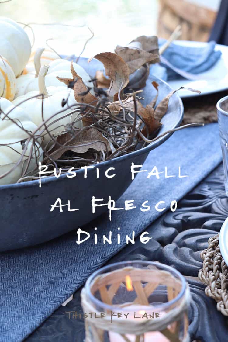 Charming Rustic Fall Al Fresco Tablescape Ideas.